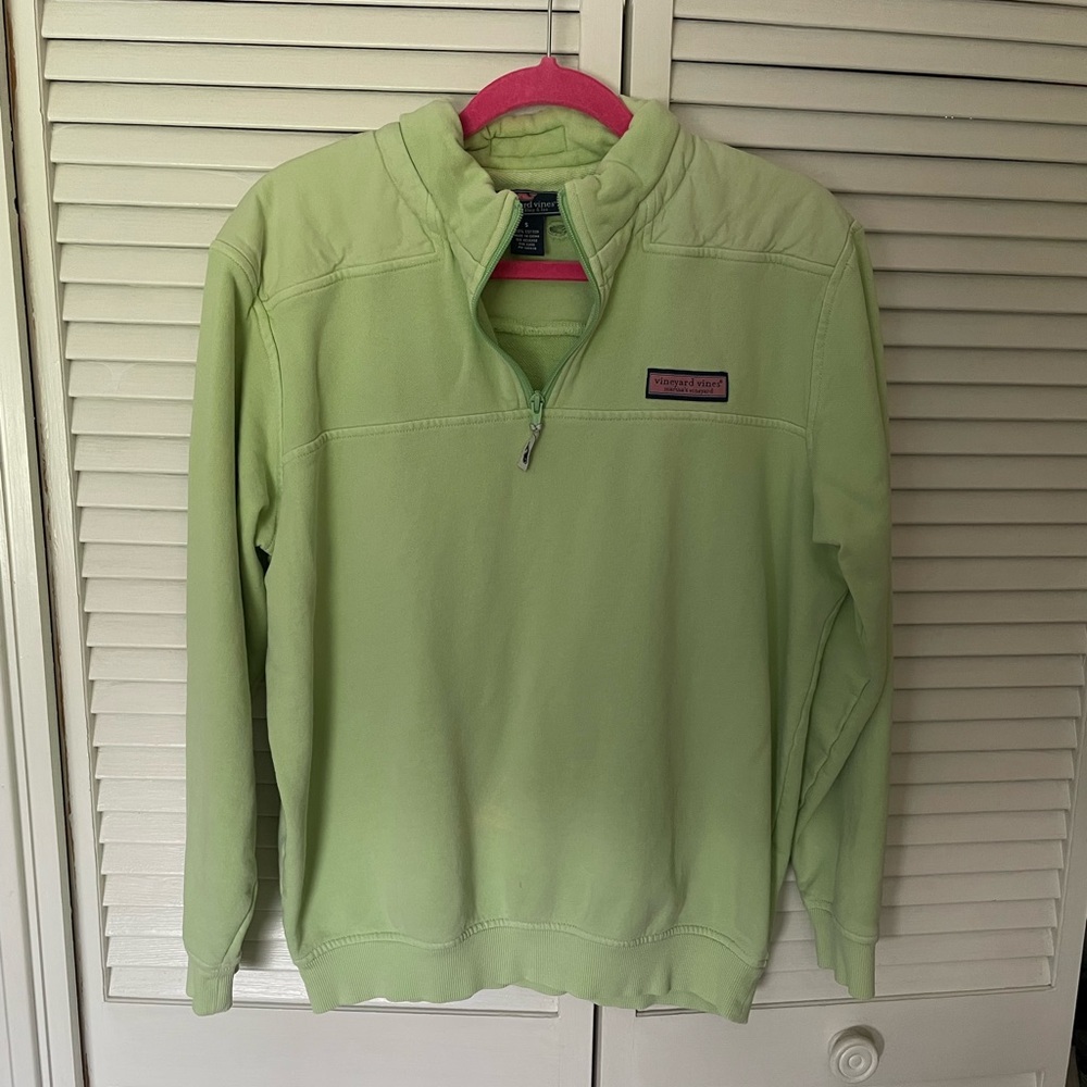 Vineyard Vines 1/4 Zip Spring Green Sweatshirt